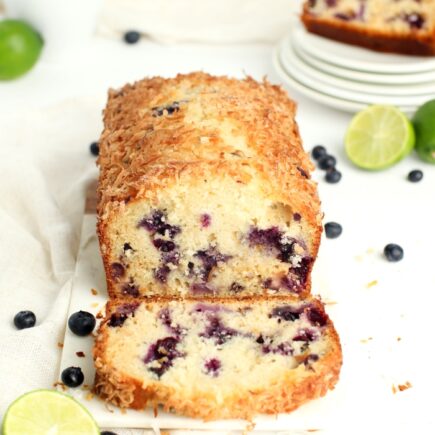 BLUEBERRY COCONUT CAKE WITH LIME SAUCE