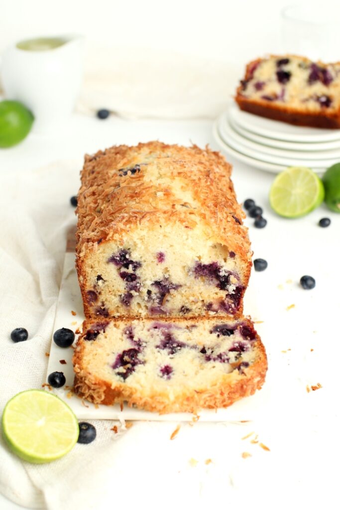 BLUEBERRY COCONUT CAKE WITH LIME SAUCE