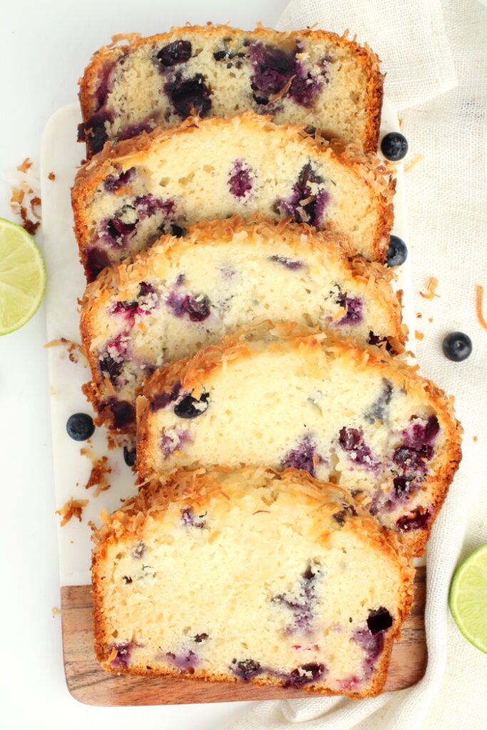 BLUEBERRY COCONUT CAKE WITH LIME SAUCE