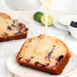 BLUEBERRY COCONUT CAKE WITH LIME SAUCE