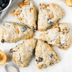 Peaches and Berries Scones overhead shot