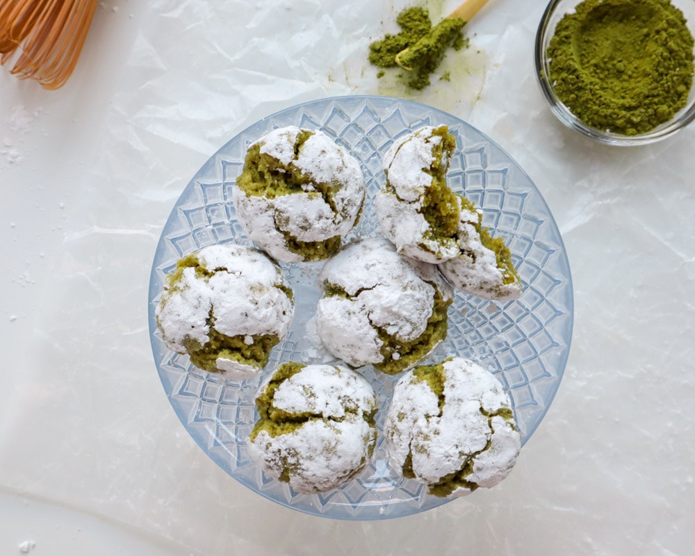 Matcha Amaretti Cookies