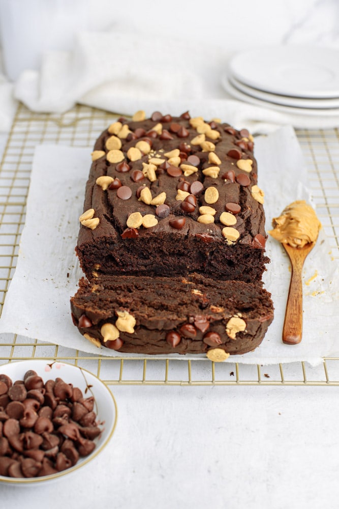 Healthy Peanut Butter Chocolate Banana Bread