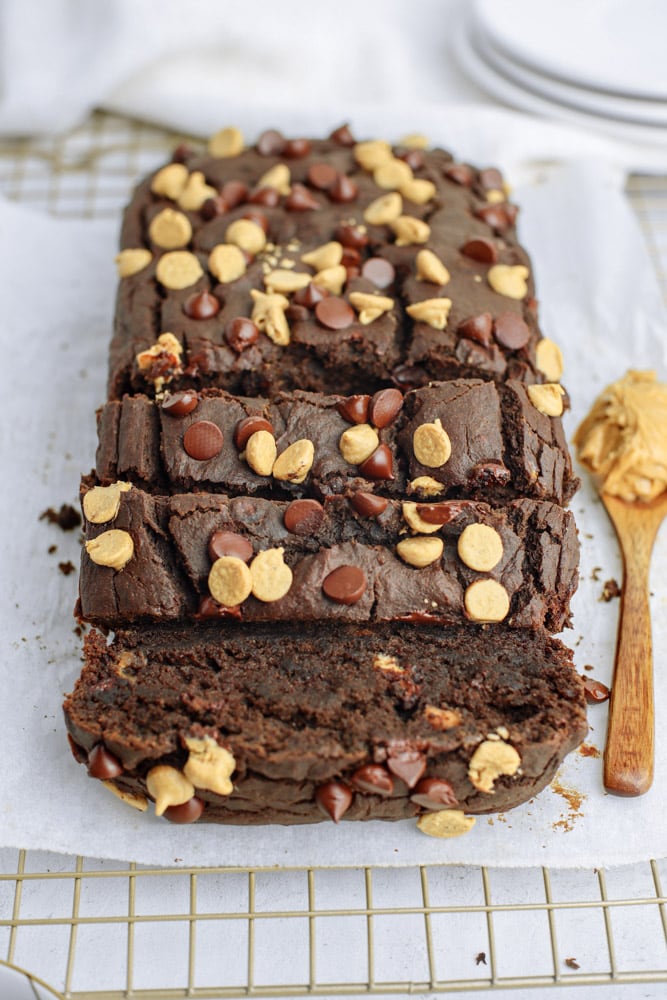 Healthy Peanut Butter Chocolate Banana Bread