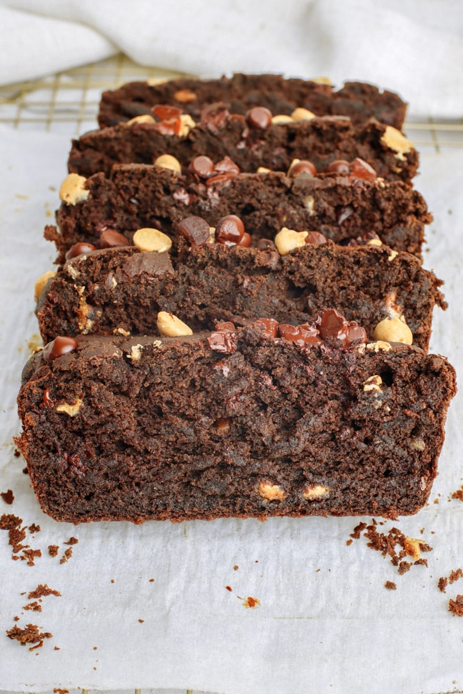 Healthy Peanut Butter Chocolate Banana Bread