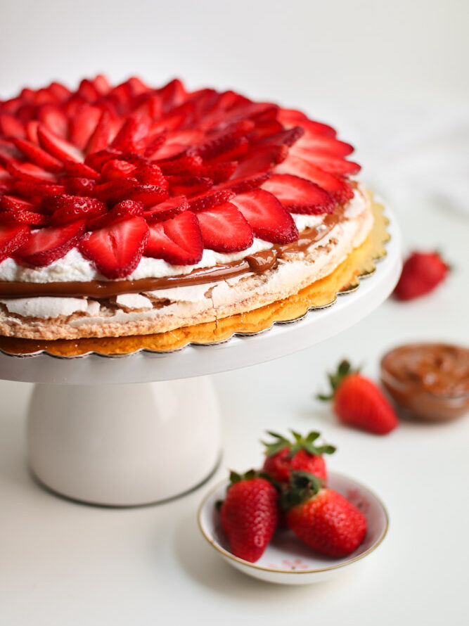 Almond Strawberry Pavlova