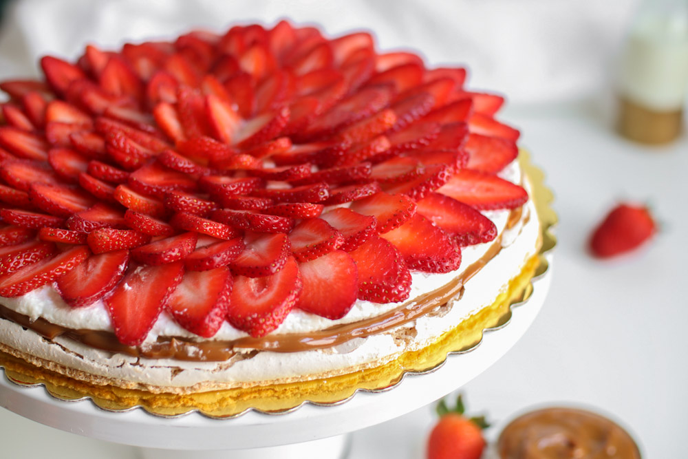 Almond Strawberry Pavlova
