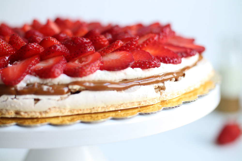 Almond Strawberry Pavlova