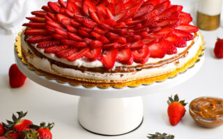 Almond Strawberry Pavlova