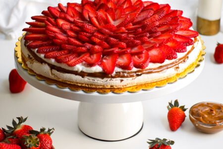 Almond Strawberry Pavlova