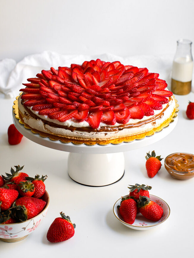 Almond Strawberry Pavlova