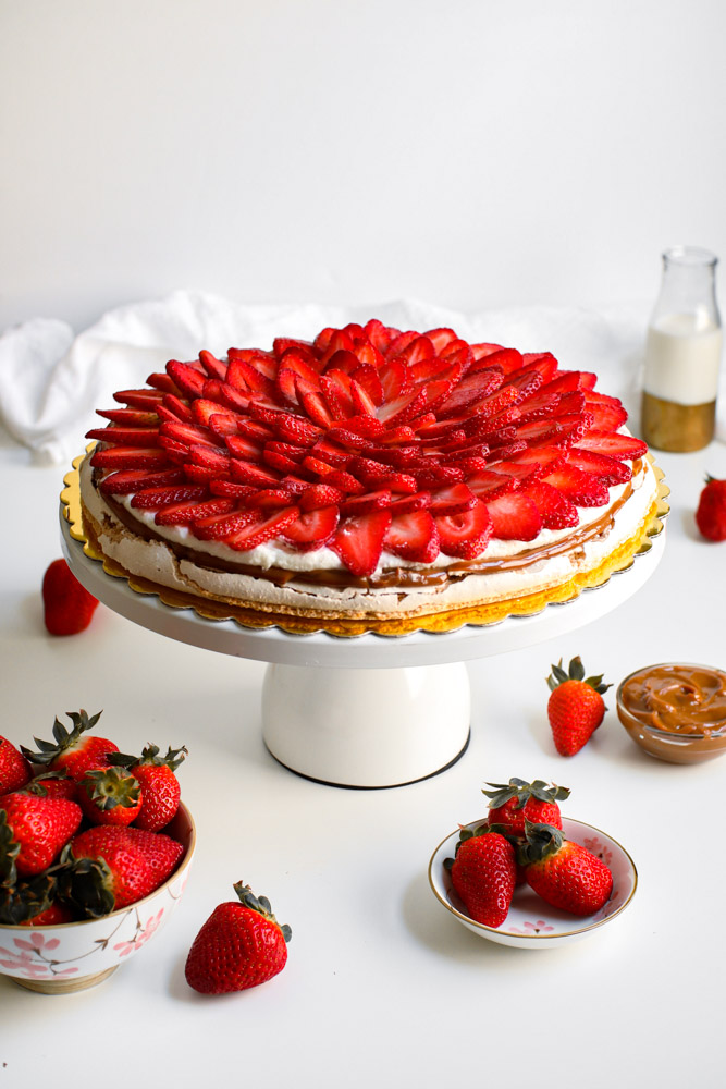 Almond Strawberry Pavlova